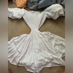 White dress with cut outs